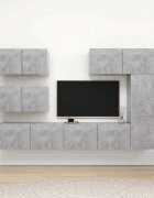 vidaXL Комплект ТВ шкафове от 6 части бетонно сиви инженерно дърво
