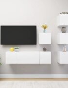 vidaXL Комплект ТВ шкафове от 6 части бял инженерно дърво