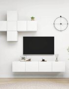 vidaXL Комплект ТВ шкафове от 7 части бял инженерно дърво