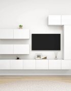 vidaXL Комплект ТВ шкафове от 7 части бял инженерно дърво