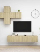 vidaXL Комплект ТВ шкафове от 7 части дъб сонома инженерно дърво