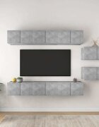 vidaXL Комплект ТВ шкафове от 8 части бетонно сив инженерно дърво