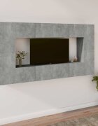 vidaXL Комплект ТВ шкафове от 8 части бетонно сив инженерно дърво