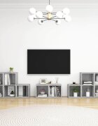 vidaXL Комплект ТВ шкафове от 8 части бетонно сив инженерно дърво