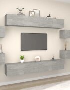 vidaXL Комплект ТВ шкафове от 8 части бетонно сив инженерно дърво
