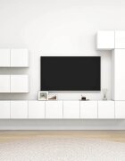 vidaXL Комплект ТВ шкафове от 8 части бял инженерно дърво