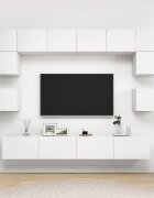 vidaXL Комплект ТВ шкафове от 8 части бял инженерно дърво