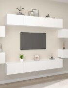 vidaXL Комплект ТВ шкафове от 8 части инженерно дърво Бял гланц