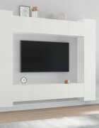 vidaXL Комплект ТВ шкафове от 8 части инженерно дърво Бял гланц