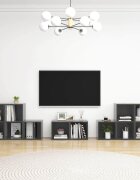 vidaXL Комплект ТВ шкафове от 8 части сив гланц инженерно дърво