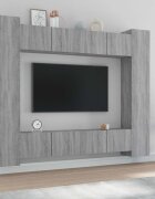 vidaXL Комплект ТВ шкафове от 8 части сив сонома инженерно дърво