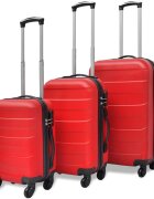 vidaXL Комплект твърди куфари от три части червен 455/55/66 см