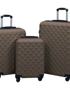 vidaXL Комплект твърди куфари с колелца 3 бр кафяв ABS