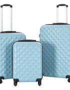 vidaXL Комплект твърди куфари с колелца 3 бр сини ABS