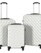 vidaXL Комплект твърди куфари с колелца 3 бр светлосребристи ABS