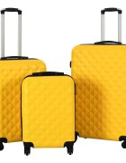 vidaXL Комплект твърди куфари с колелца 3 бр жълти ABS