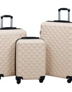 vidaXL Комплект твърди куфари с колелца 3 бр златист ABS