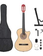 vidaXL Комплект уестърн акустична Cutaway китара 12 части 6 струни 38"