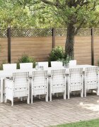 vidaXL Комплект за хранене в градината 13 бр. Бяло Ратан Polt