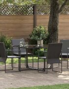 vidaXL Комплект за хранене в градината 5 бр. Черно Стомана