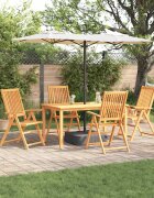 vidaXL Комплект за хранене в градината 5 бр. Кафяво