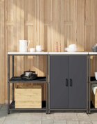 vidaXL Комплект за кухненско съхранение HATTEM 2 бр. Антрацит