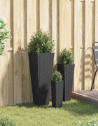 vidaXL Комплект за открито 3 бр. Черно 30 x 30 x 80 cm Метал