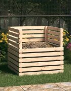 vidaXL Компостер 80x80x78 см борово дърво масив