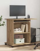 vidaXL Компютърно бюро Artisan Дъб 80x50x75 cm Инженерна дървесина