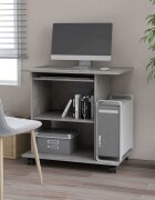 vidaXL Компютърно бюро бетонно сиво 80x50x75 см инженерно дърво