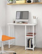 vidaXL Компютърно бюро бяло 80x40x72 см МДФ и метал