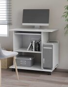 vidaXL Компютърно бюро бяло 80x50x75 см инженерно дърво