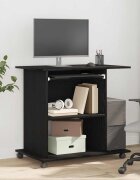 vidaXL Компютърно бюро черен дъб 80x50x75 см инженерно дърво