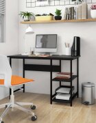 vidaXL Компютърно бюро черно 105x50x72 см МДФ и метал