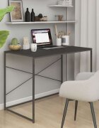 vidaXL Компютърно бюро черно 110x60x70 см инженерно дърво