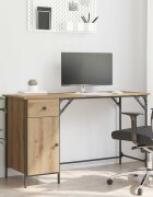 vidaXL Компютърно бюро Дъб 131 x 48 x 75 см Инженерна дървесина