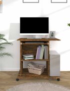 vidaXL Компютърно бюро опушен дъб 80x50x75 см инженерно дърво