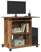 vidaXL Компютърно бюро от старо дърво 80x50x75 cm Инженерна дървесина