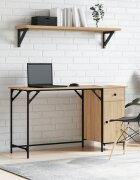vidaXL Компютърно бюро сонома дъб 131x48x75 см инженерно дърво