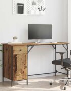 vidaXL Компютърно бюро Старо дърво 131 x 48 x 75 см