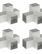 vidaXL Конектори за греди 4 бр X-образни поцинкован метал 101x101 мм