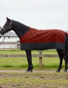 vidaXL Конско одеяло Бордо и черен 75 cm Полиестер