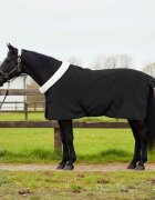 vidaXL Конско одеяло Черно 115 cm Полар флийс
