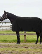 vidaXL Конско одеяло Черно 115 cm Полиестерен флийс
