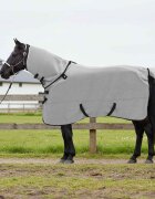 vidaXL Конско одеяло Пълно светло сиво и розово 155 cm