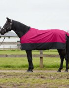 vidaXL Конско одеяло Розово и черно 95 cm Полиестер