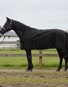 vidaXL Конско одеяло Цял черен 105 cm Полиестер