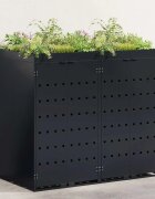 vidaXL Контейнер за съхранение на 2 коша Черно 136 x 775 x 1215 см