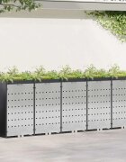 vidaXL Контейнер за съхранение на 3 коша Неръждаема стомана Антрацит