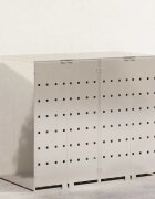 vidaXL Контейнер за съхранение на 3 коша Неръждаема стомана Сребрист